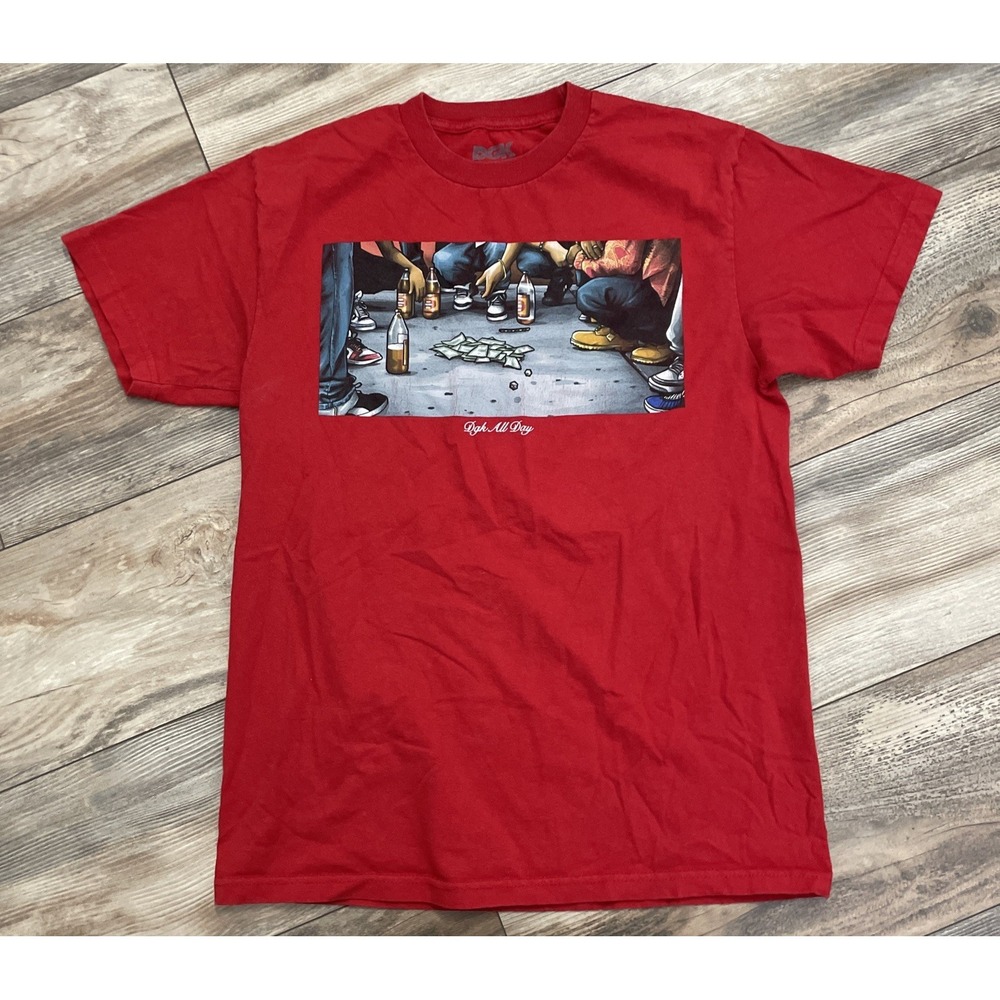 DGK Shirt Men's MEDIUM Short Sleeve‎ Skateboarding Shirt "Dice" Graphic Red Tee